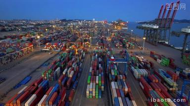 航拍港口码头货运集装箱物流